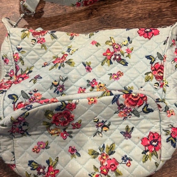 Vera Bradley Blue and Pink Crossbody Bag Quilted Floral - Picture 3 of 9